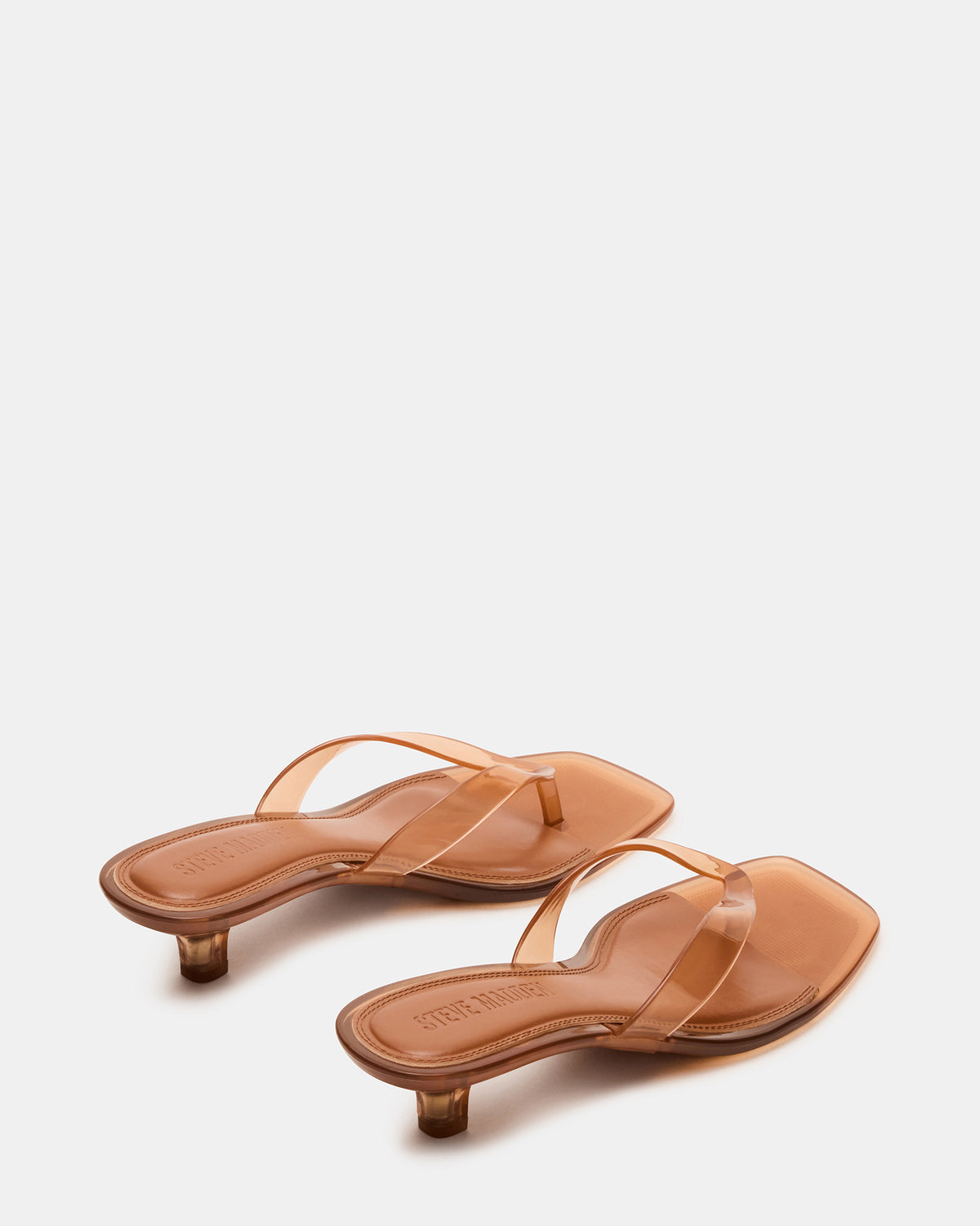 TRACIE Jelly Tan Thong Strap Women's Kitten Heel