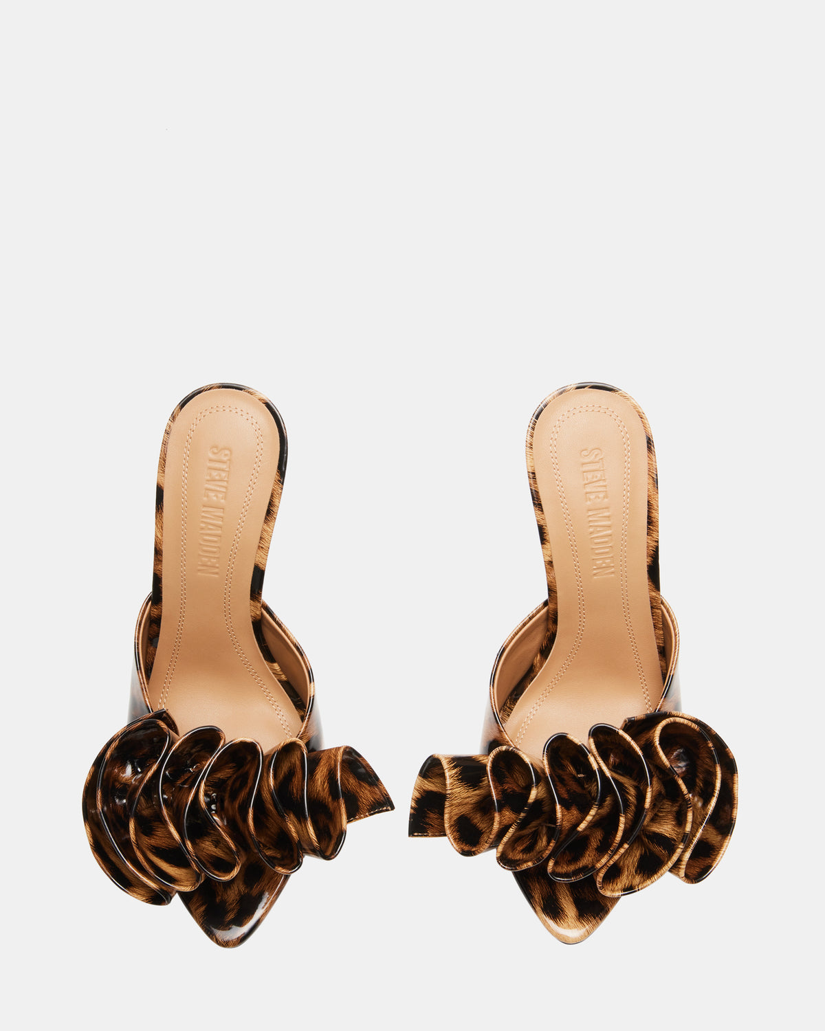 AFFINITY Leopard Patent Women's Multi Pointed-Toe Stiletto Mule Heel