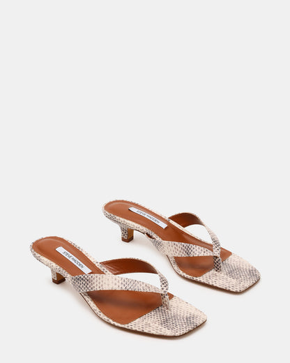 TRACIE Natural Snake Thong Strap Women's Kitten Heel