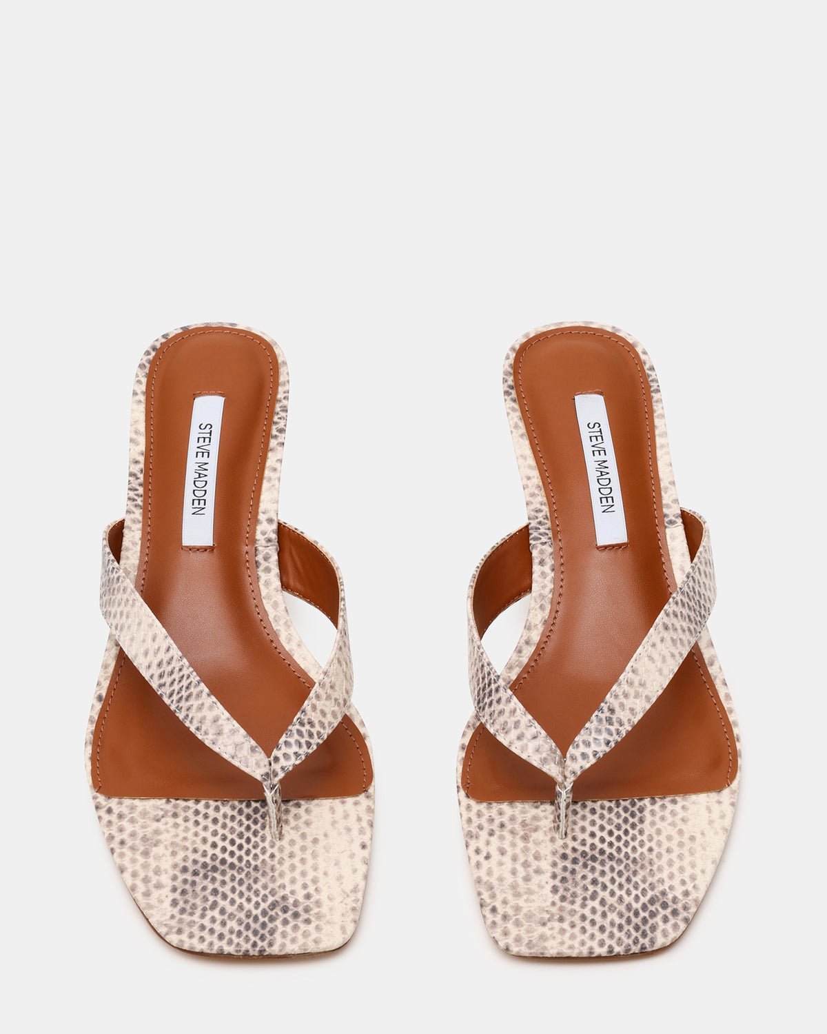TRACIE Natural Snake Thong Strap Women's Kitten Heel