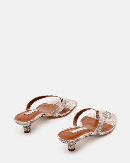 TRACIE Natural Snake Thong Strap Women's Kitten Heel