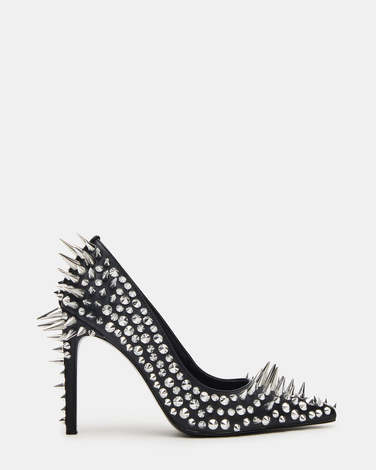 NOIR Black Stud Pointed-Toe Stiletto Pump Women's Heels