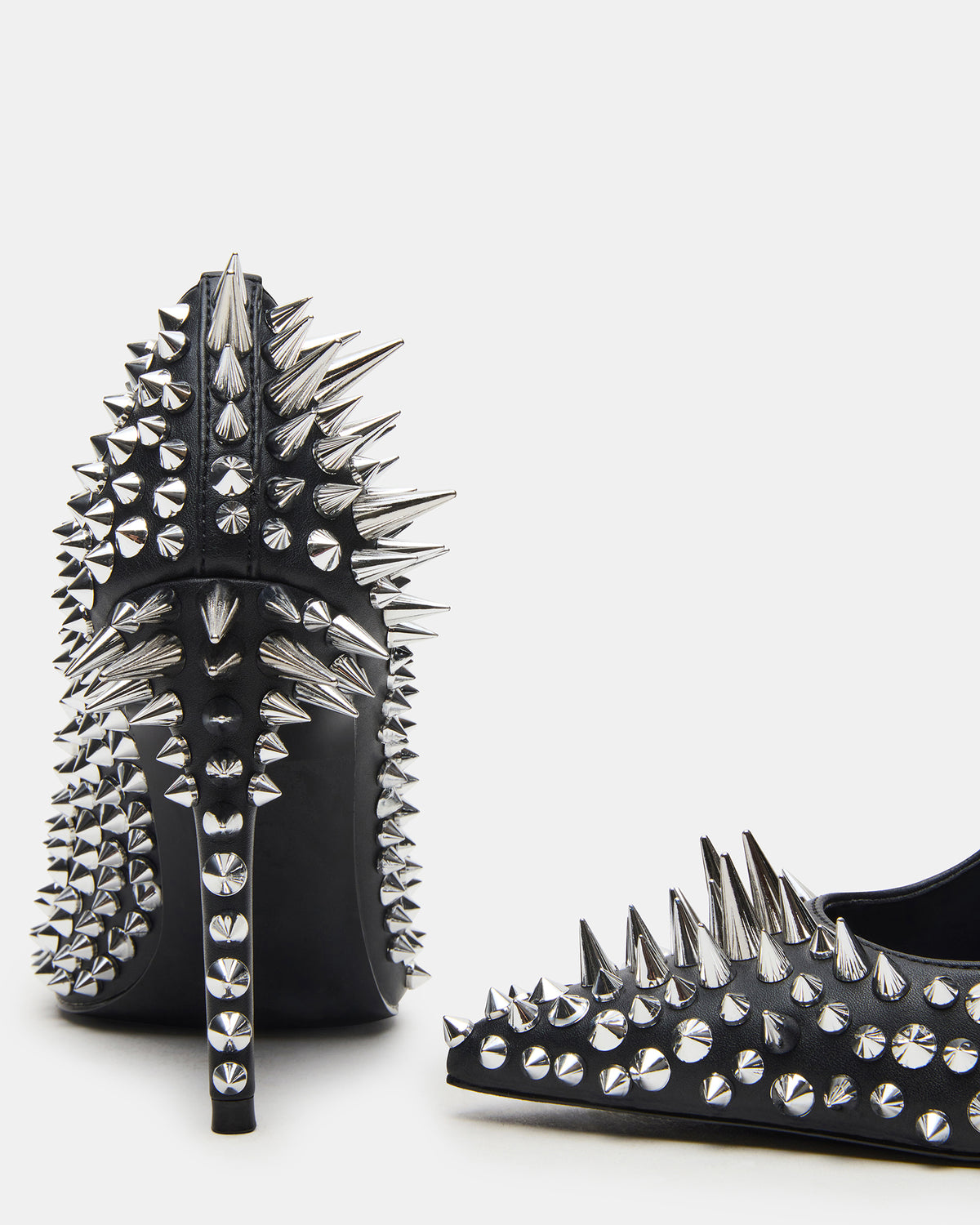 NOIR Black Stud Pointed-Toe Stiletto Pump Women's Heels