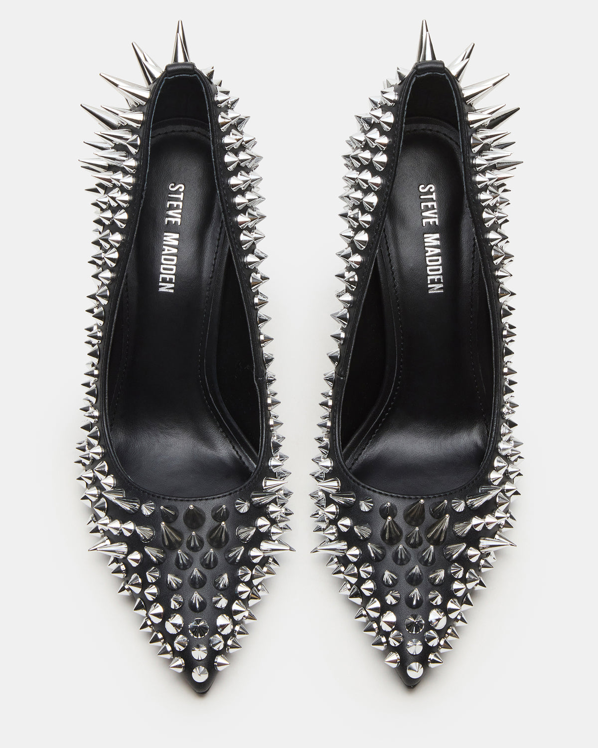 NOIR Black Stud Pointed-Toe Stiletto Pump Women's Heels