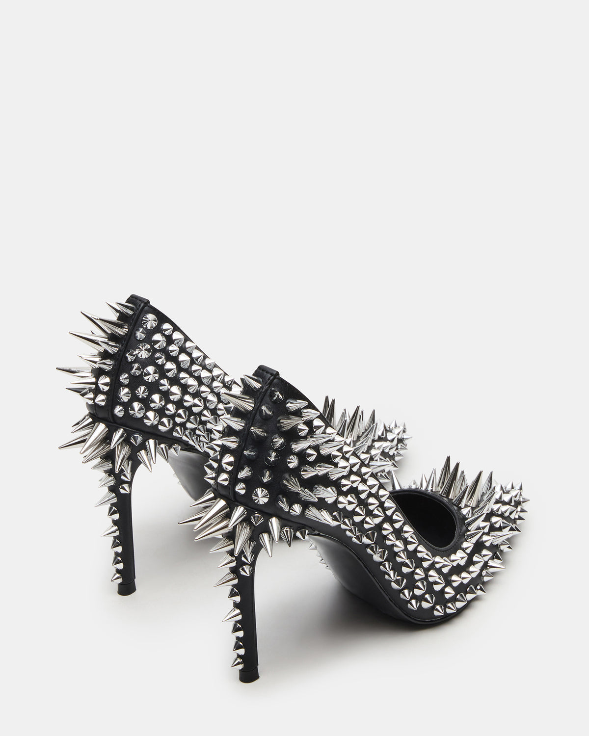 NOIR Black Stud Pointed-Toe Stiletto Pump Women's Heels