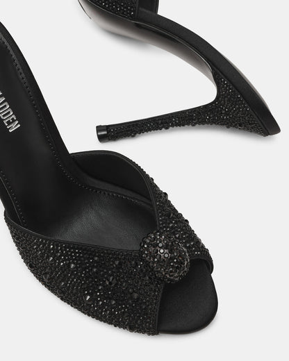 PRIYA Black Rhinestones Mule Women's Heel