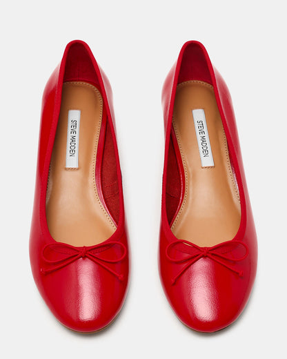 KLUTZY Red Patent Ballet Wedge Bow Round-Toe Women's Heel