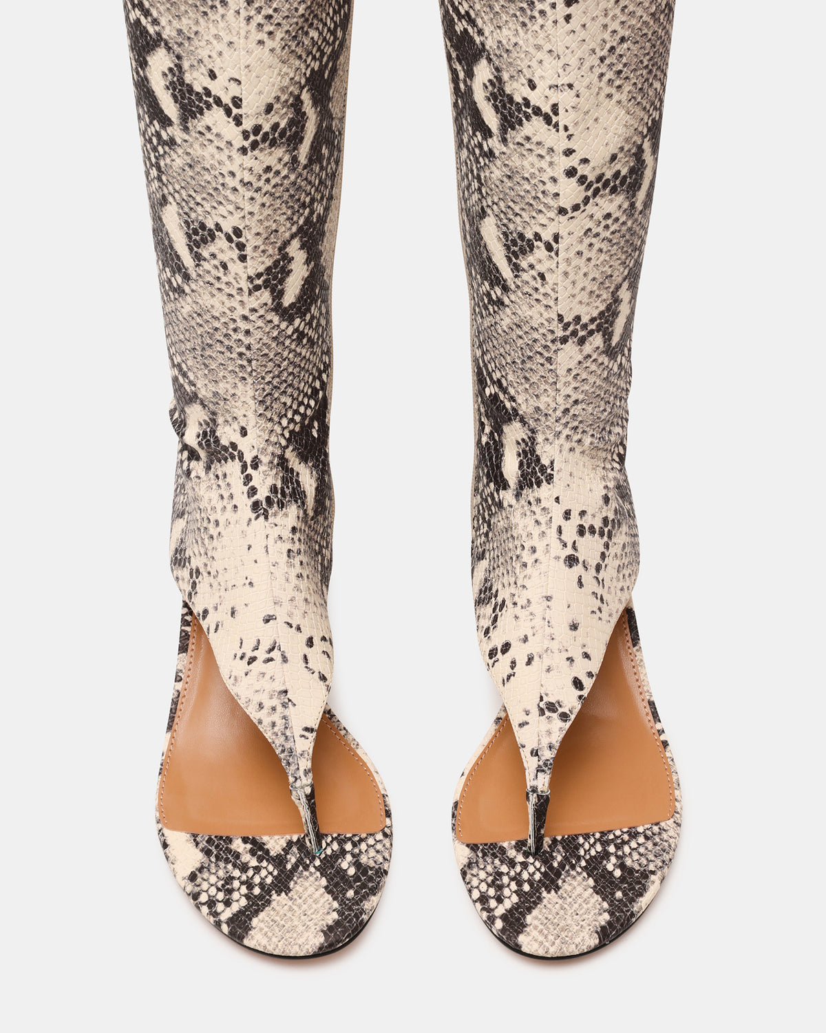 RELENTLESS Snake Thong Open-Toe Boot Shaft Women's Heel