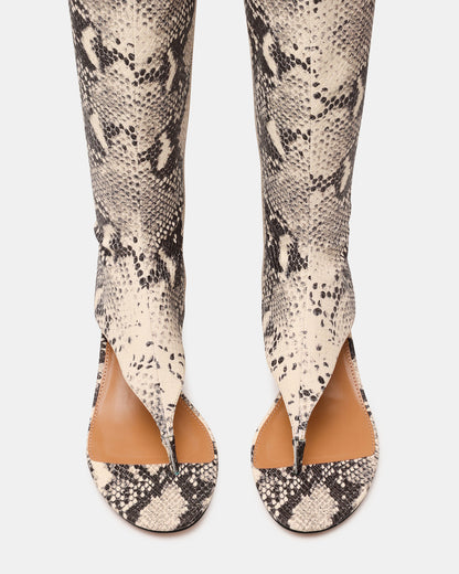 RELENTLESS Snake Thong Open-Toe Boot Shaft Women's Heel