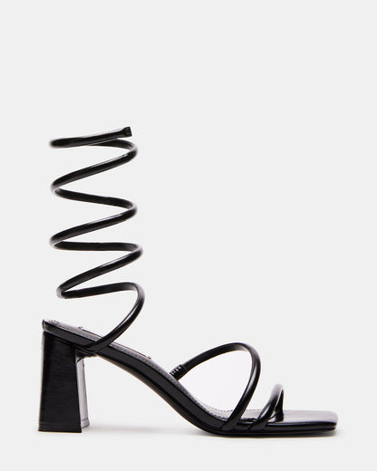 LOPEZ Black Women's Square Toe Strappy Heel