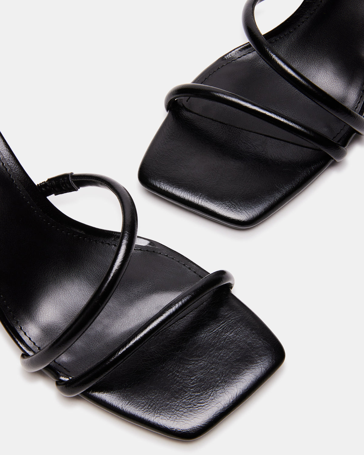 LOPEZ Black Women's Square Toe Strappy Heel