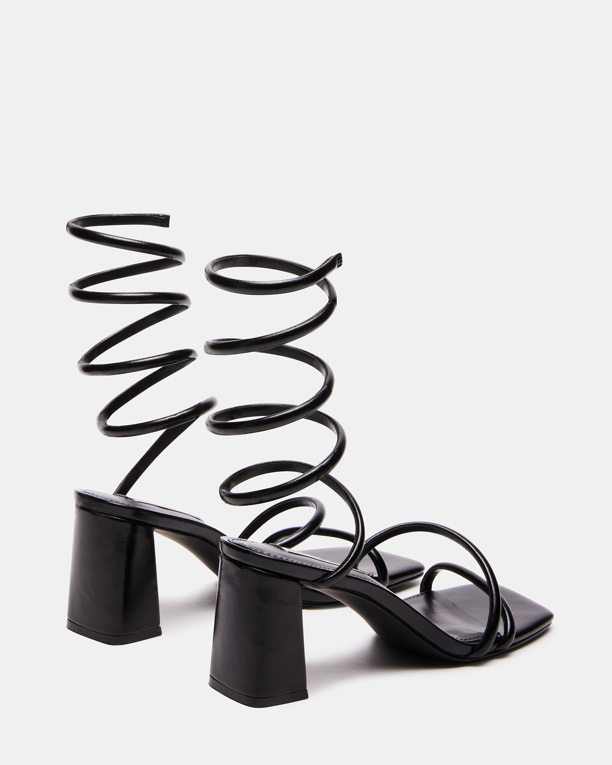 LOPEZ Black Women's Square Toe Strappy Heel