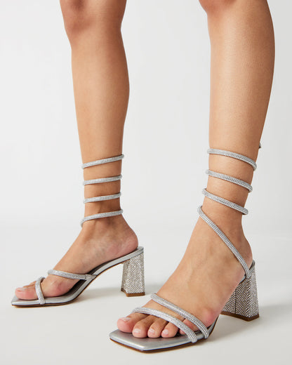 LOPEZ Black Women's Square Toe Strappy Heel