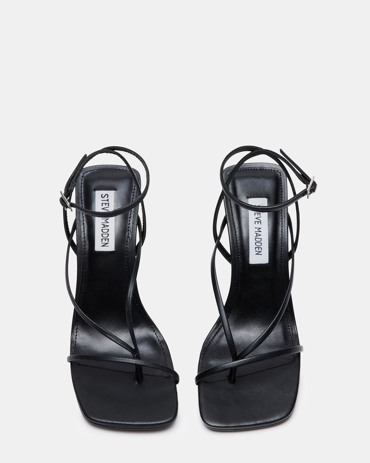 ANNIE Black Women's Strappy Square Toe Heel