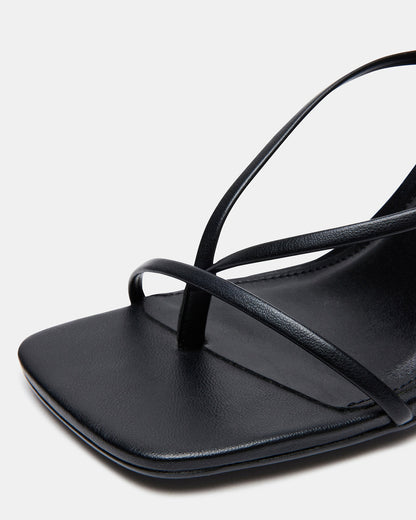 ANNIE Black Women's Strappy Square Toe Heel