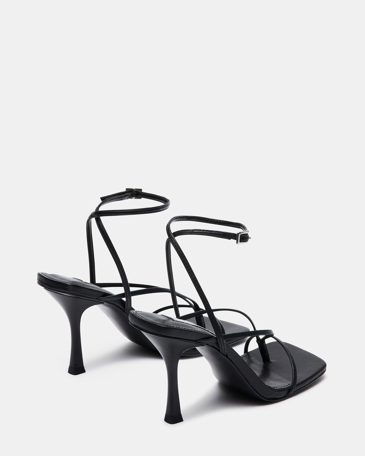 ANNIE Black Women's Strappy Square Toe Heel