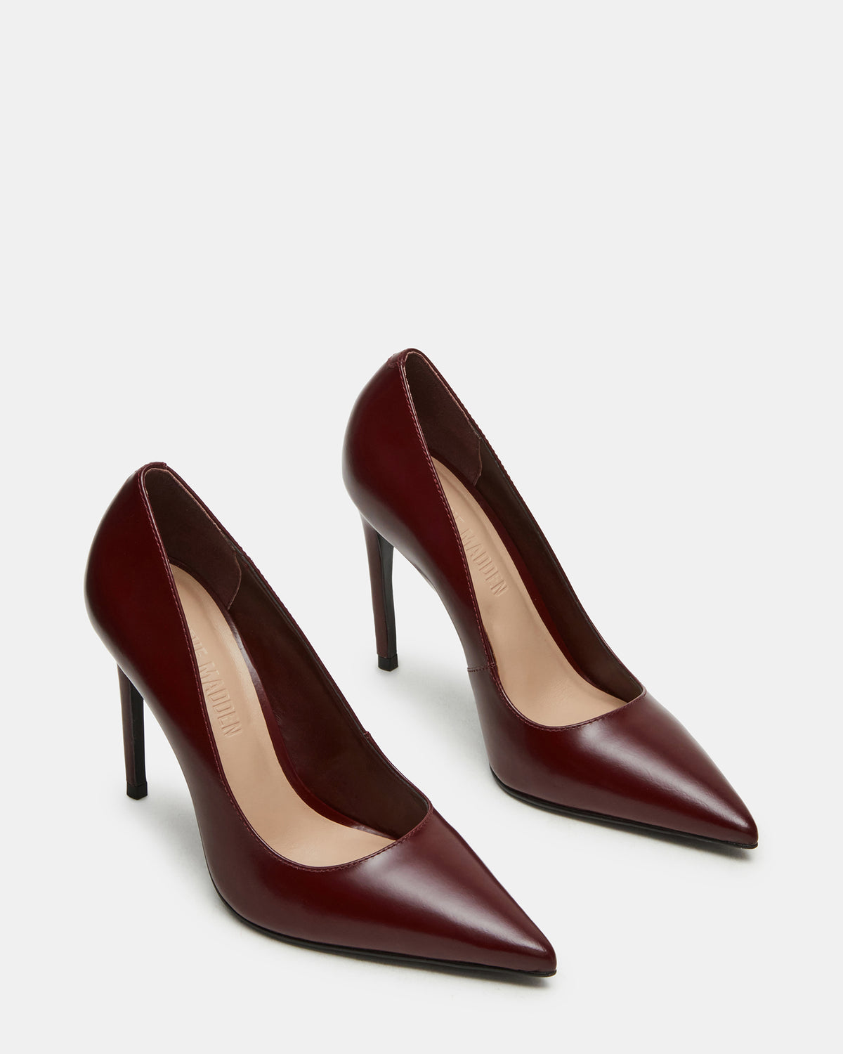 NOIR Wine Leather Pointed-Toe Stiletto Pump Women's Heels