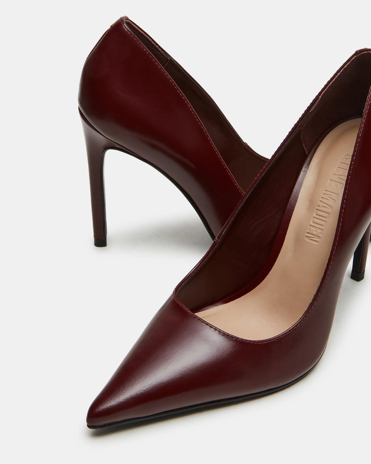 NOIR Wine Leather Pointed-Toe Stiletto Pump Women's Heels