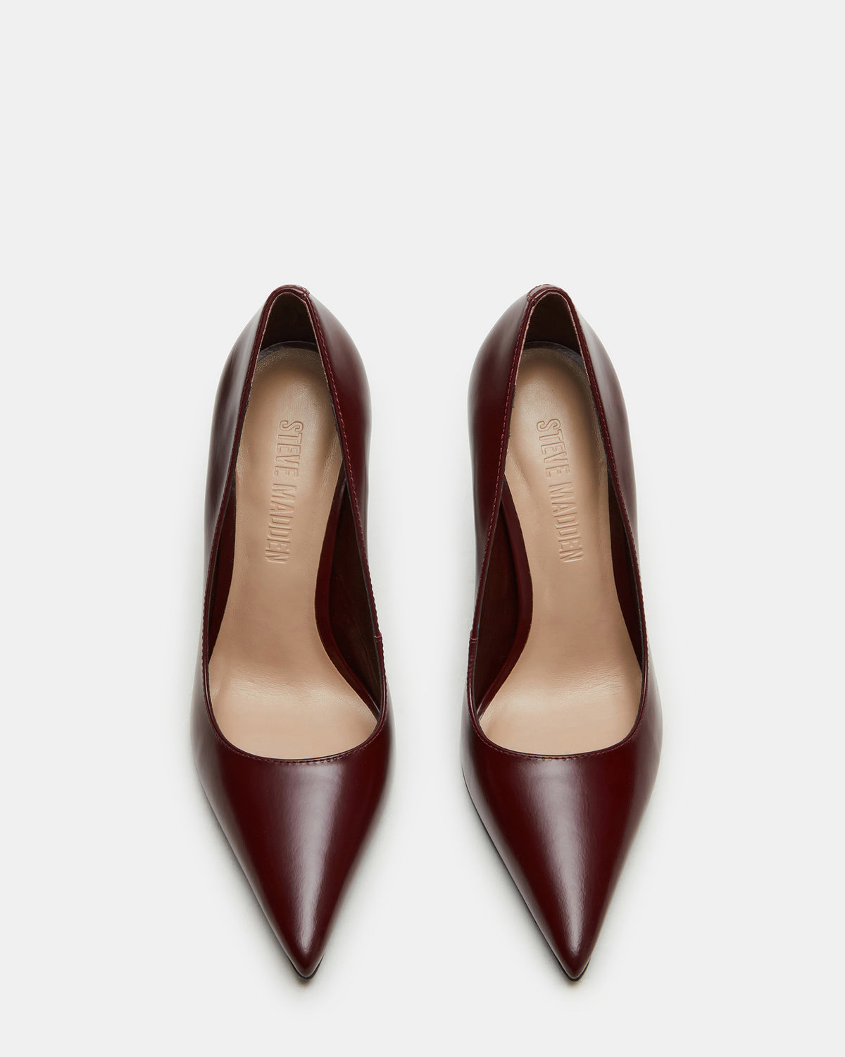 NOIR Wine Leather Pointed-Toe Stiletto Pump Women's Heels