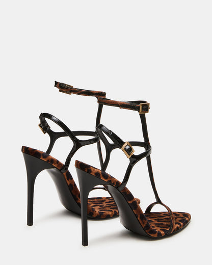 SALMA Animal Multi Stiletto Strappy Open-Toe Ankle Strap Women's Heel