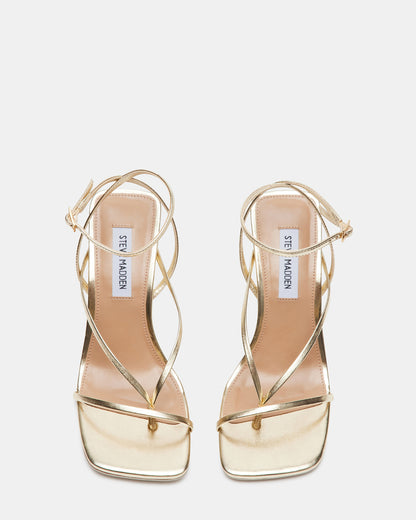 ANNIE Champagne Women's Strappy Square Toe Heel