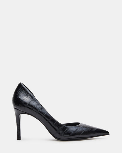 NULA Black Eel Pointed-Toe Stiletto Pump Women's Heel