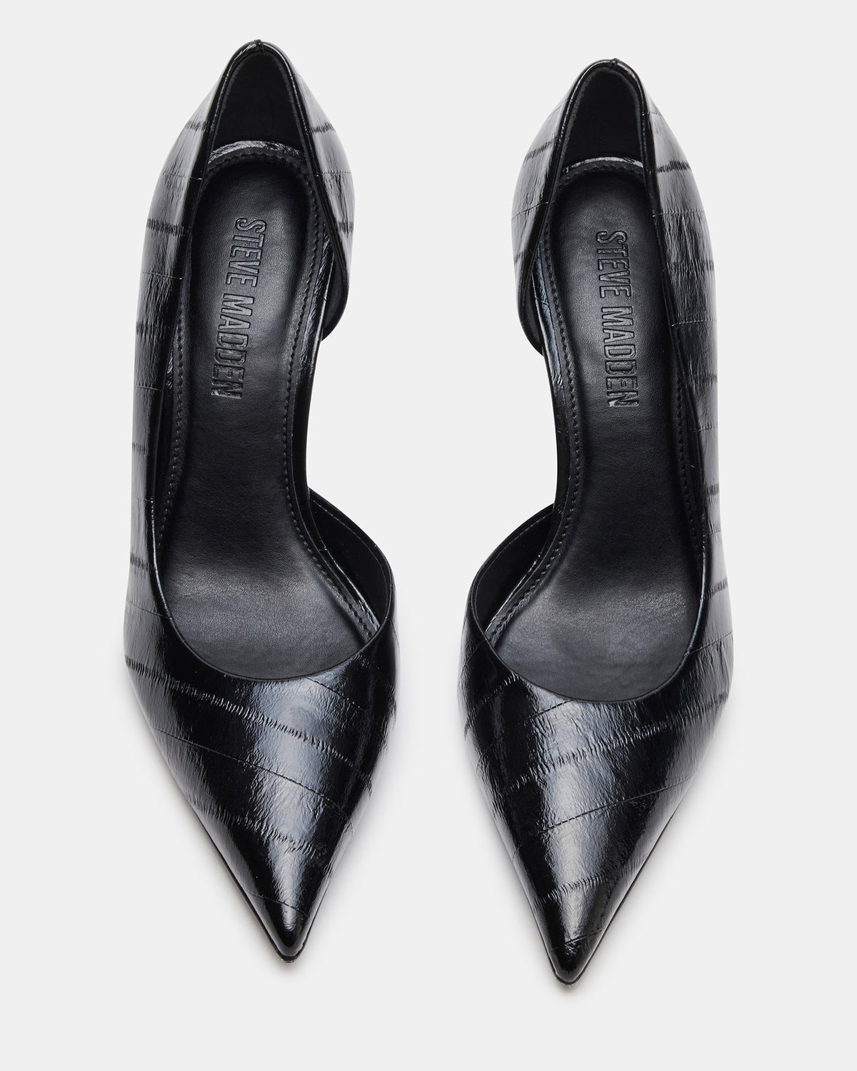 NULA Black Eel Pointed-Toe Stiletto Pump Women's Heel
