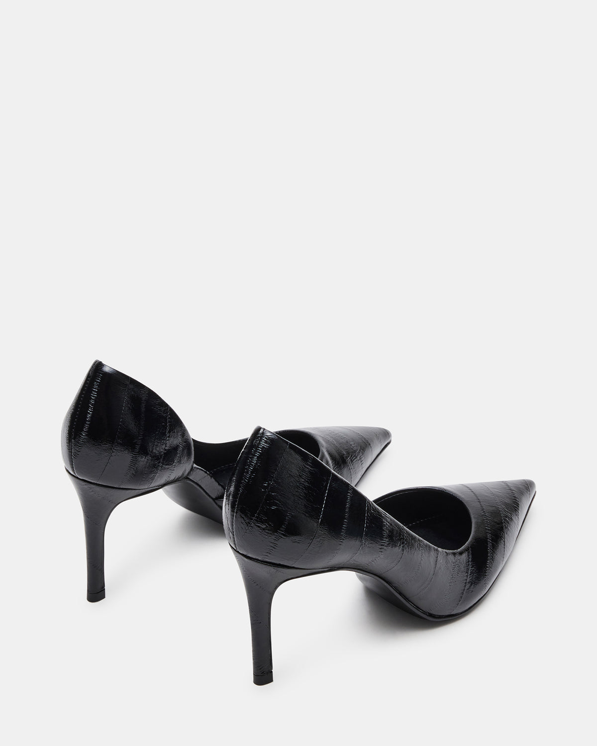 NULA Black Eel Pointed-Toe Stiletto Pump Women's Heel