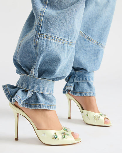 PRIYA Butter Yellow Stones Mule Women's Heel