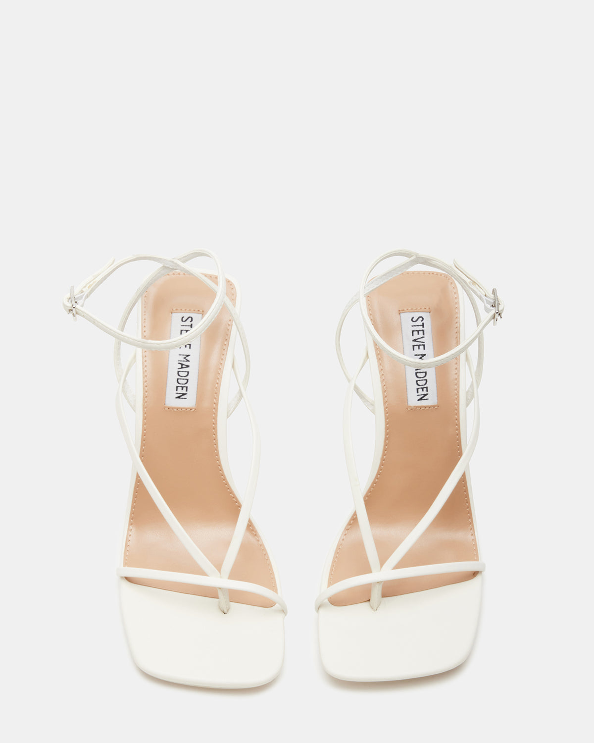 ANNIE White Women's Strappy Square Toe Heel