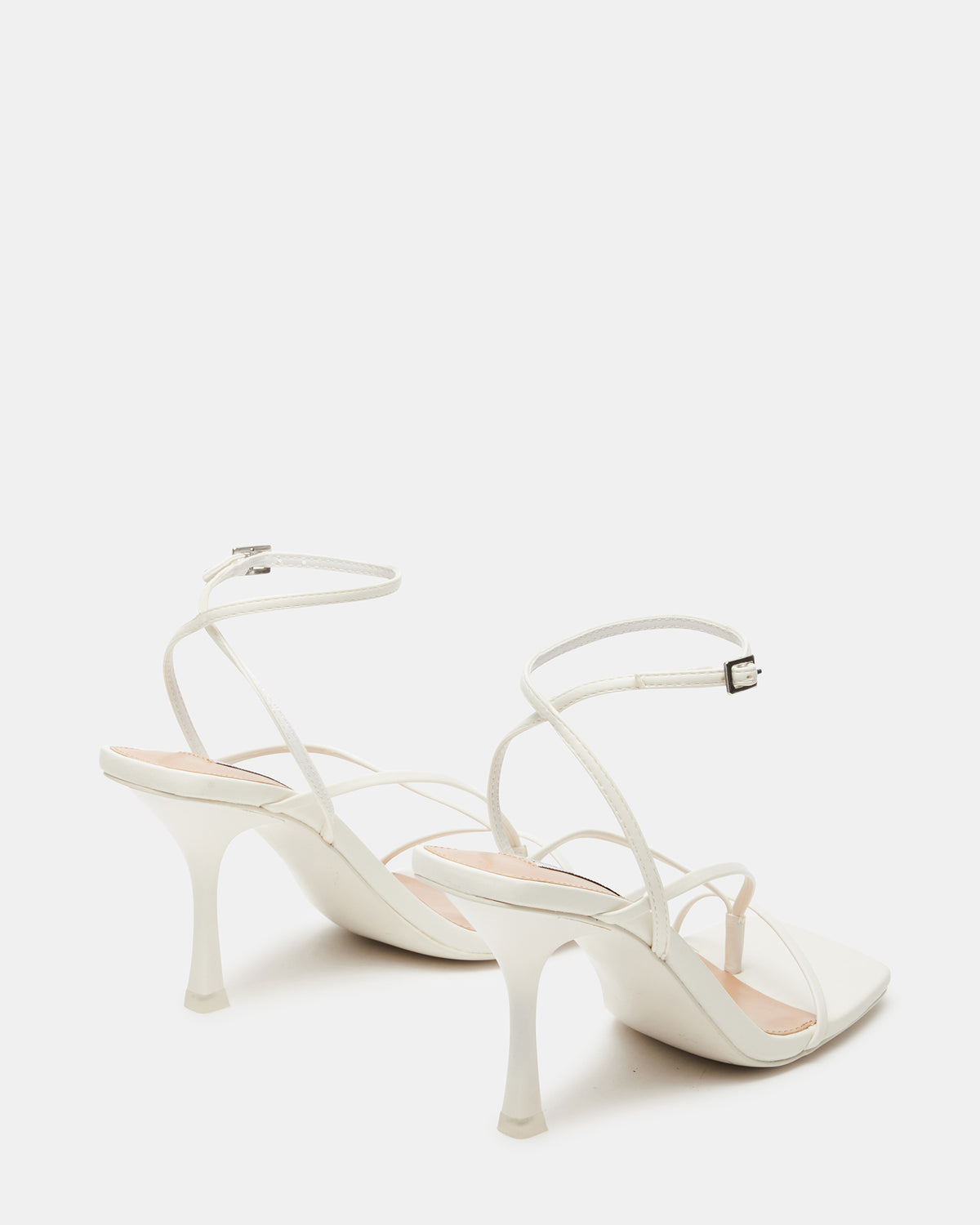 ANNIE White Women's Strappy Square Toe Heel