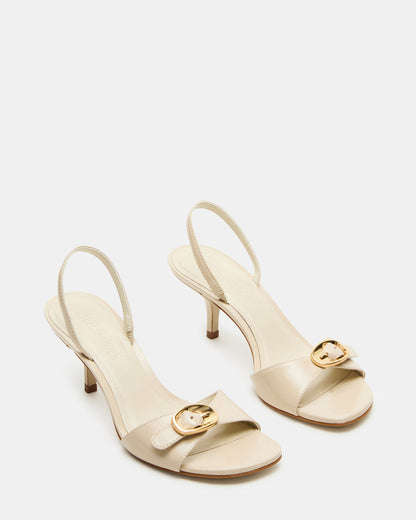 HENRIETTA Bone Leather Slingback Square-Toe Women's Heel