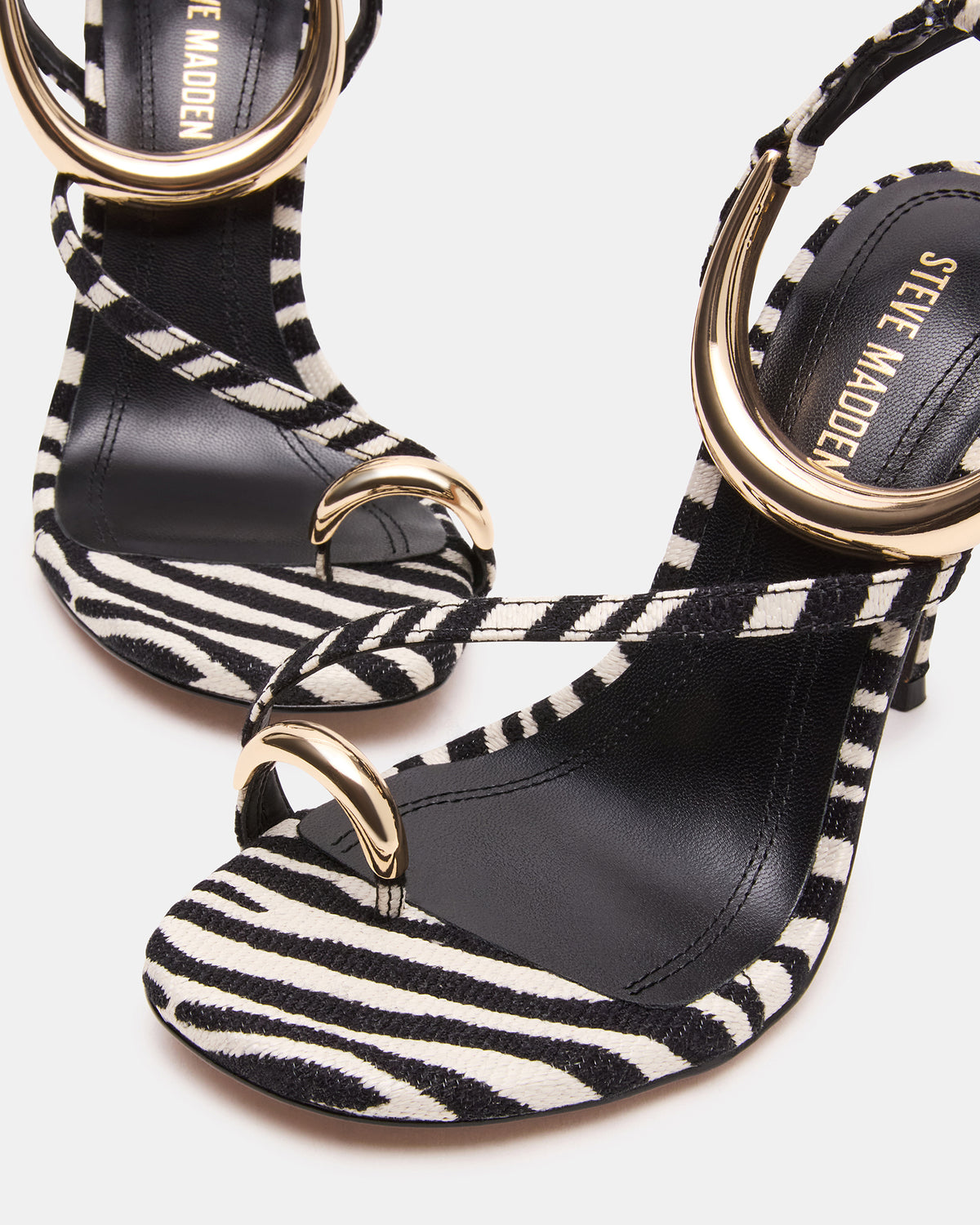 TIA Zebra Open-Toe Stiletto Women's Heel