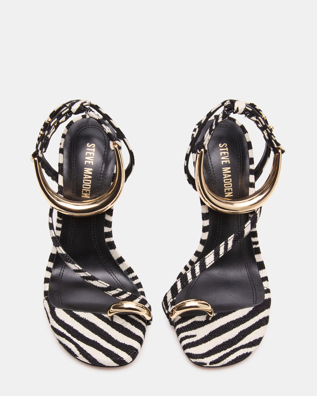 TIA Zebra Open-Toe Stiletto Women's Heel