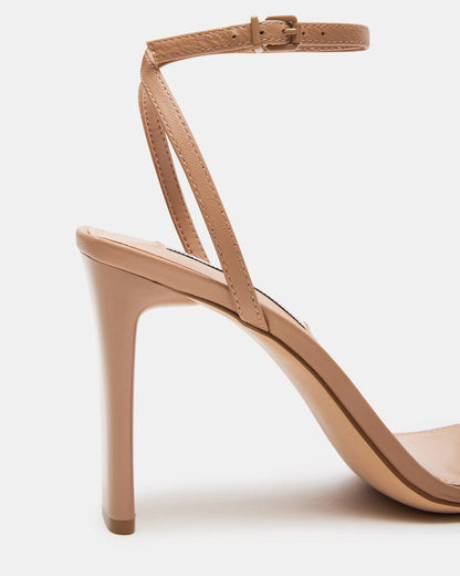 AILENE Tan Leather Square Toe Dress Sandal | Women's Heels