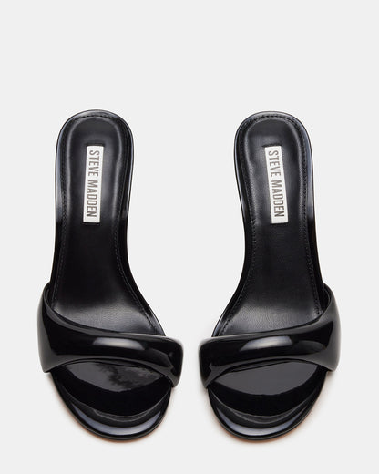 KIERAN Black Patent Mule Heel | Women's Heels