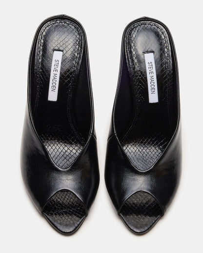 AGAZE Black Peep-Toe Stiletto Women's Heel