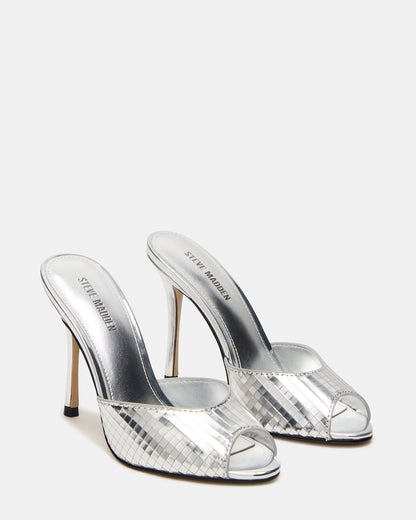 PRIYA Silver Disco Mule Women's Heel