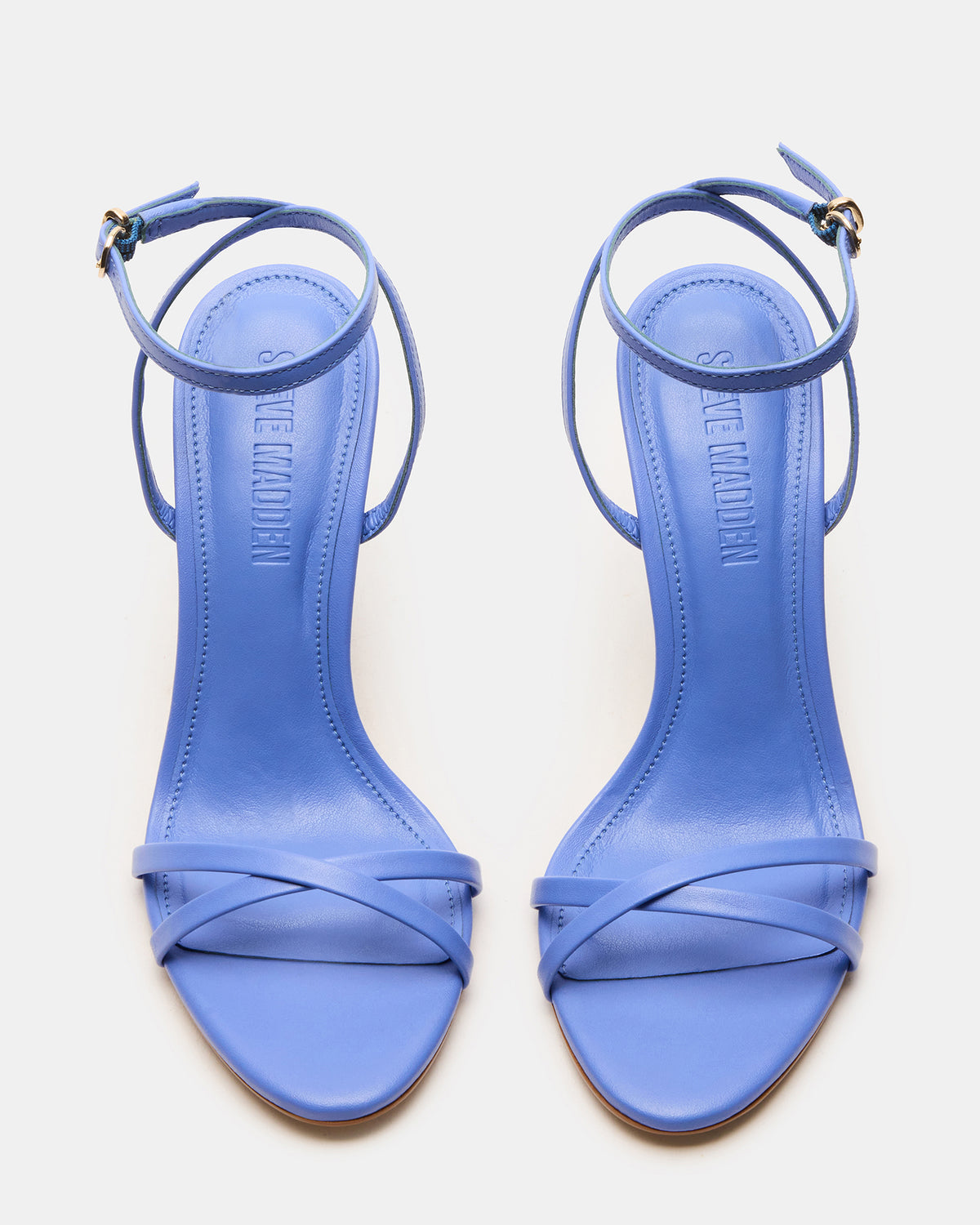 JYPSEY Blue Leather Strappy Stiletto Women's Heel