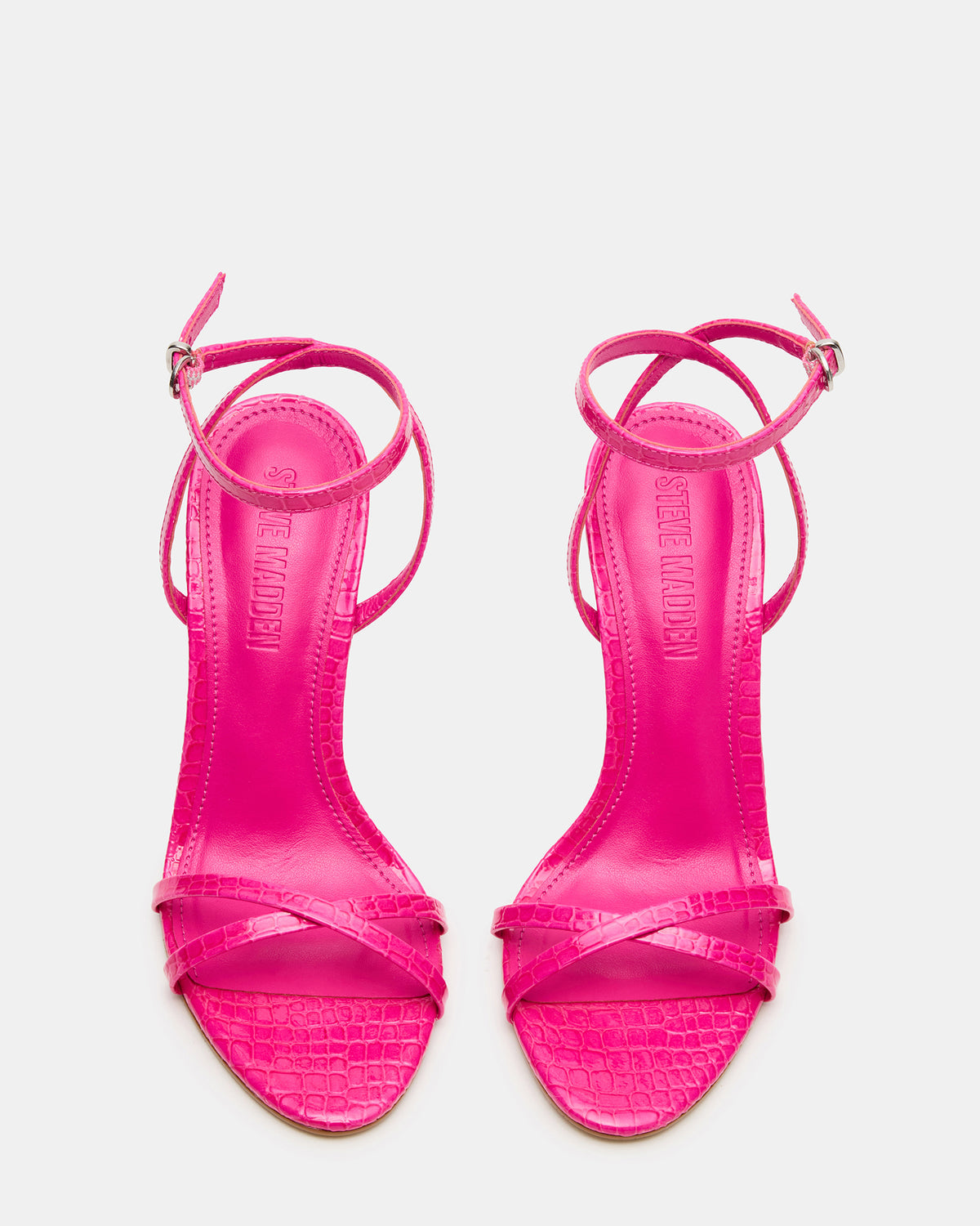 JYPSEY Pink Crocodile Strappy Stiletto Women's Heel