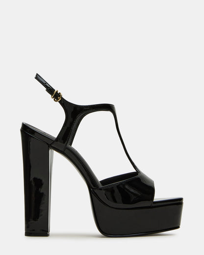 TAMI Black Patent Strappy Platform Women's Heel