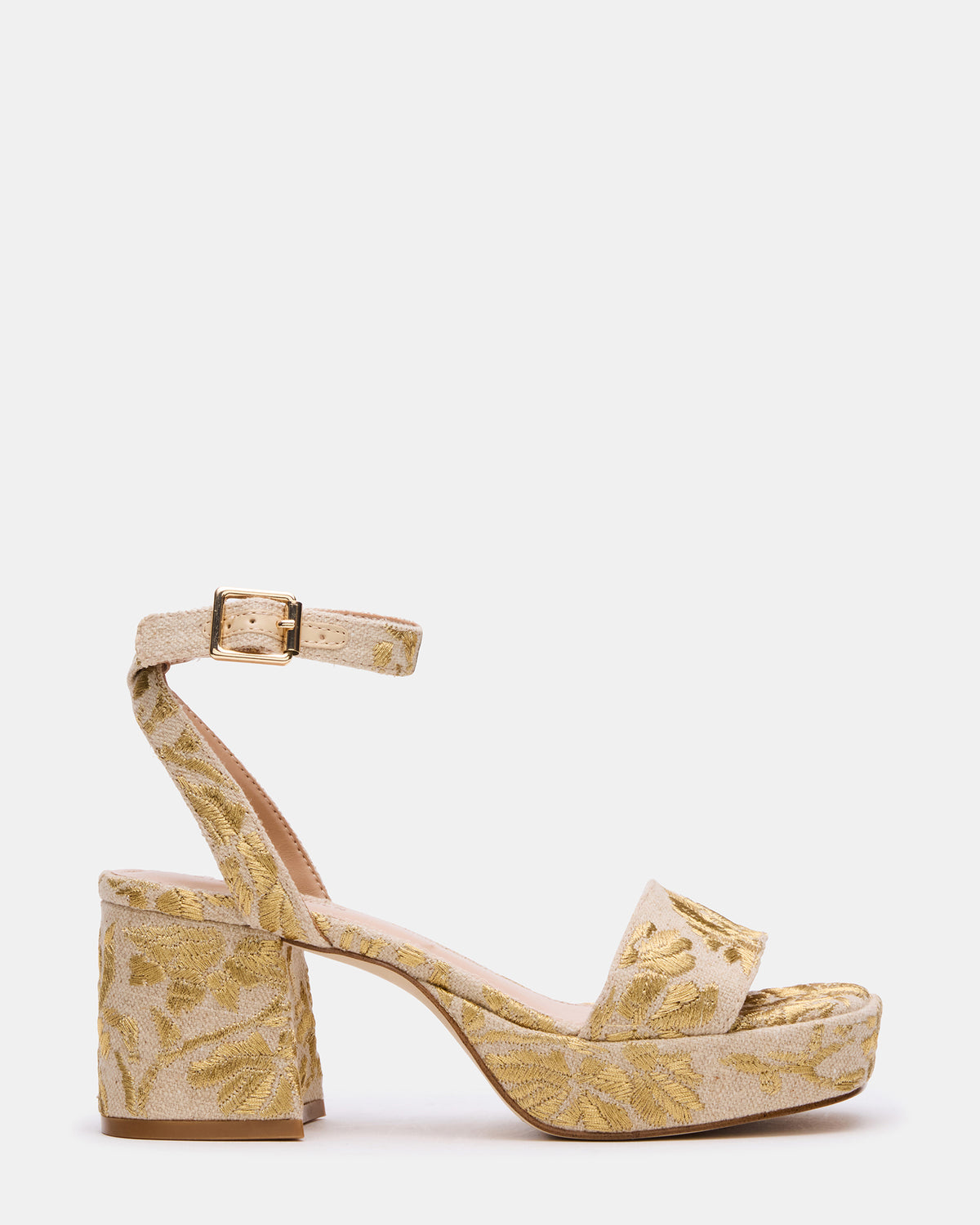 MERCERR Gold Multi Women's Platform Block Heel
