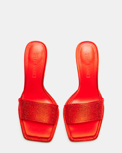 YARA Orange Women's Square-Toe Mule Heel