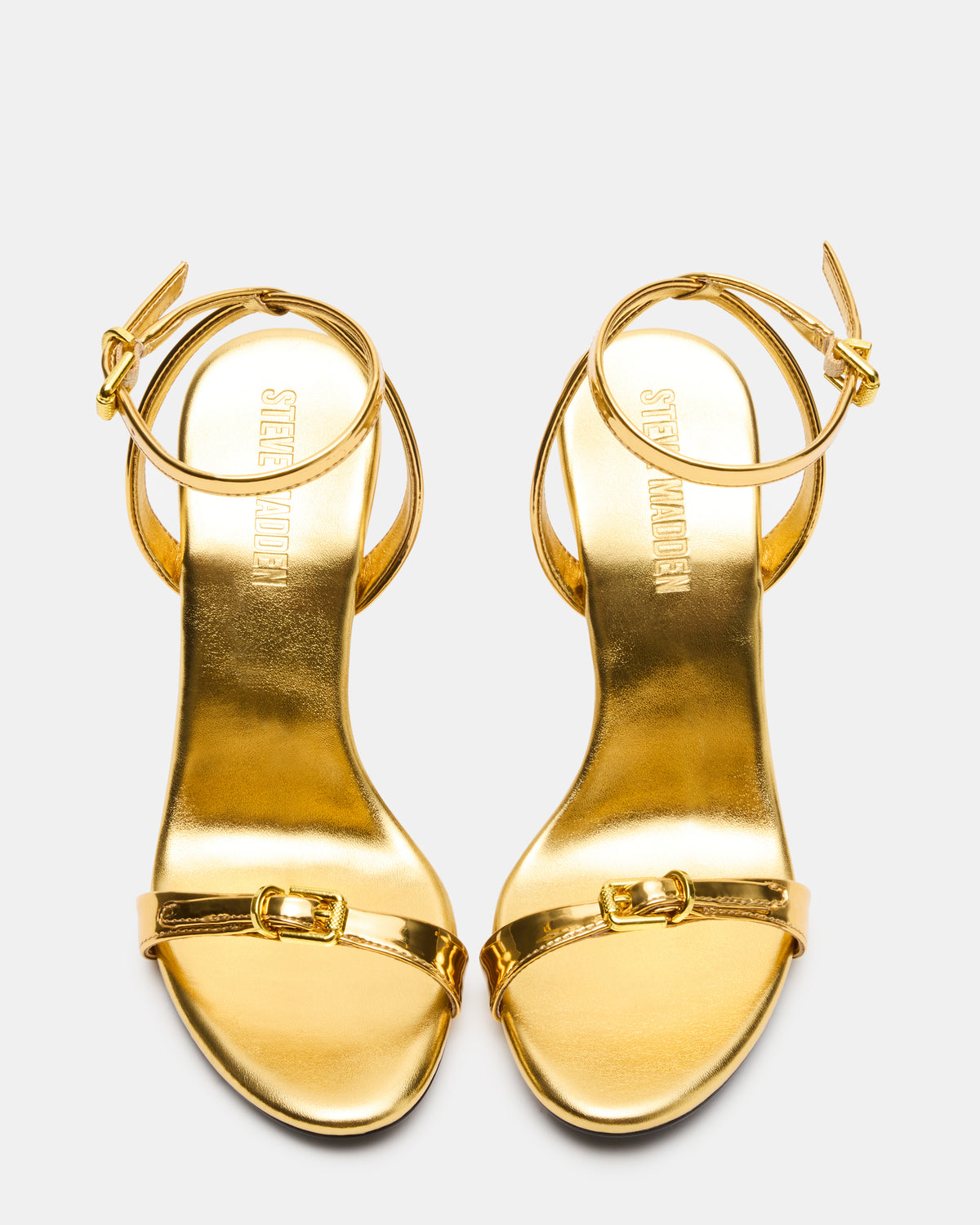 FOXX Gold Strappy Stiletto Open-Toe Women's Heel