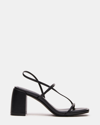 DIORA Black Women's Strappy Square-Toe Heel