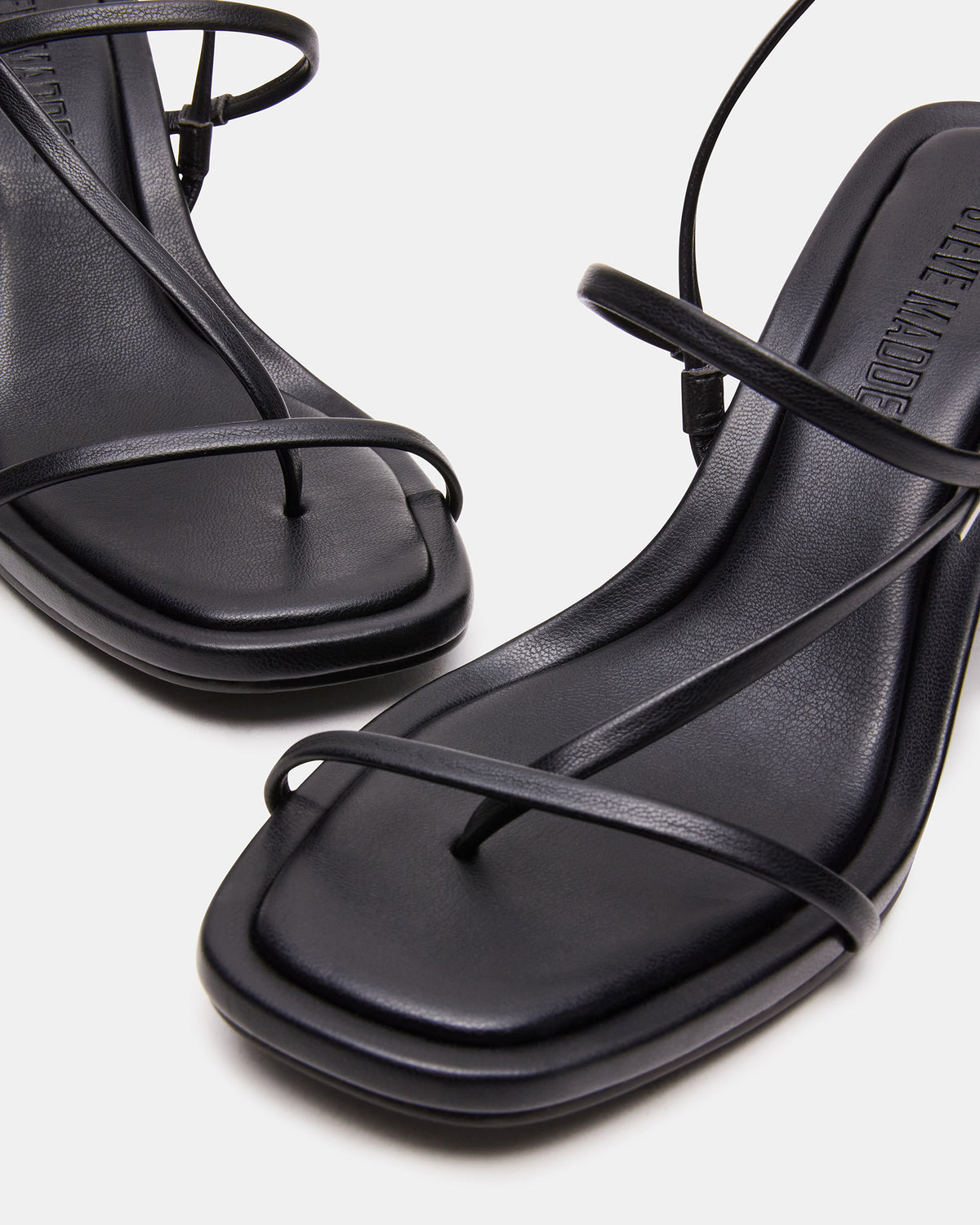 DIORA Black Women's Strappy Square-Toe Heel