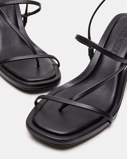 DIORA Black Women's Strappy Square-Toe Heel