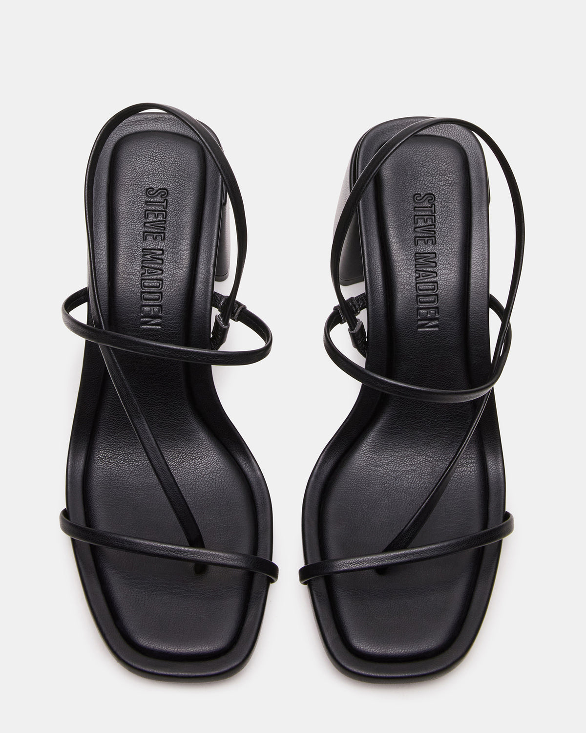 DIORA Black Women's Strappy Square-Toe Heel