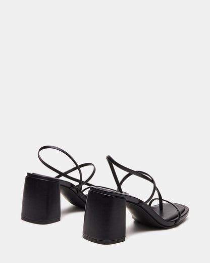 DIORA Black Women's Strappy Square-Toe Heel