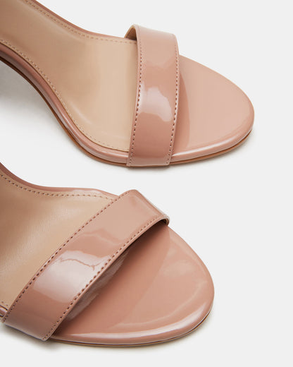 SUZIE Blush Patent Women's Open Toe Stiletto Strappy Heel